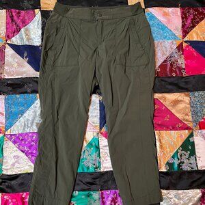 Athleta Trekkie Crop, olive, size 12 Tall